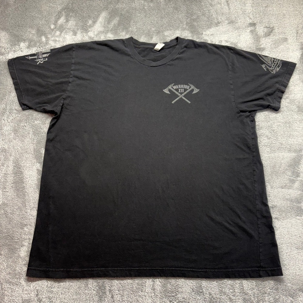Warrior XII T-Shirt Men 3XL Black Good Victory or Valhalla Viking Graphic Tee